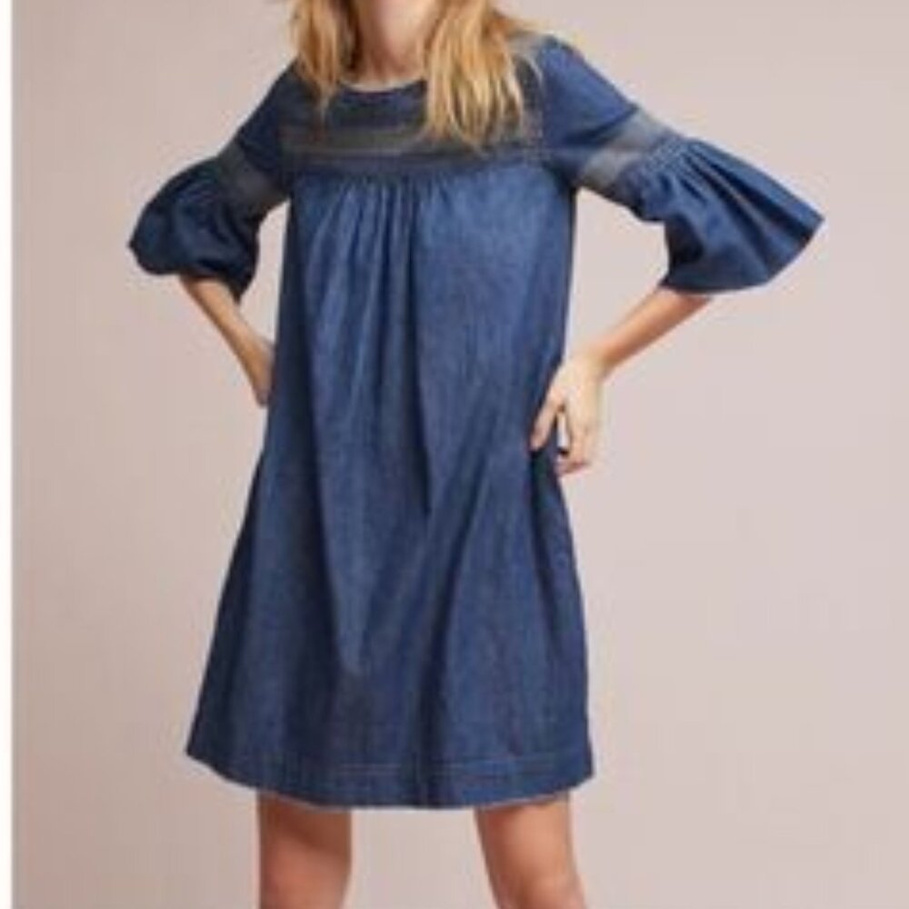Current/Elliott Abigail Embroidered Denim Dress